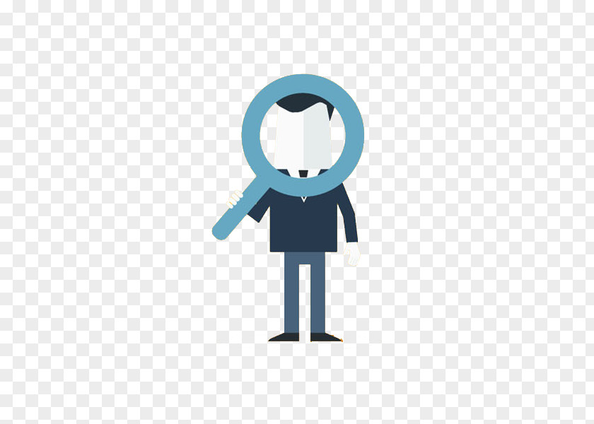 Man With A Magnifying Glass Drawing Wallpaper PNG