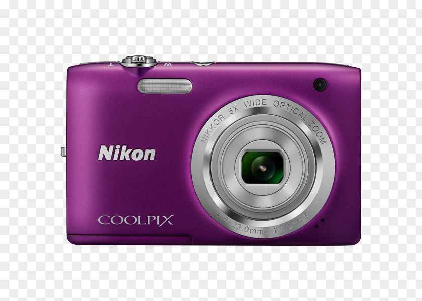 Silver Point-and-shoot CameraCamera Nikon Coolpix S2800 20.1 MP Point & Shoot Digital Camera With 5X 20.1MP PNG
