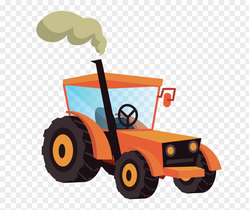Farm Vehicles Orange Car PNG
