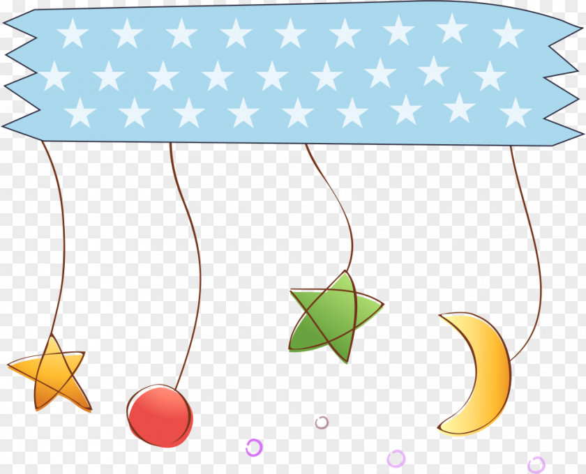 Lovely Moon And Stars Ornaments Adobe Illustrator Illustration PNG