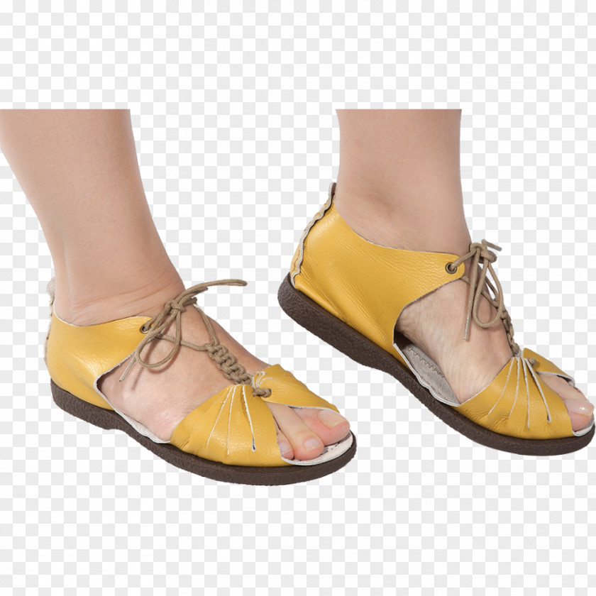 Sandal Yellow Shoe Clothing Leather PNG