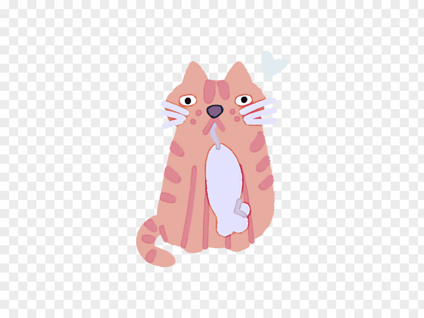 Fawn Peach Pink Nose Cartoon Cat Tail PNG