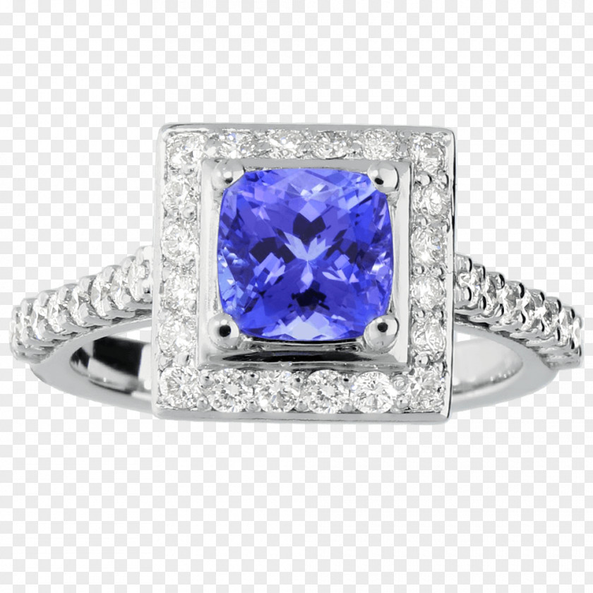 Sapphire Wedding Ring Tanzanite Diamond PNG