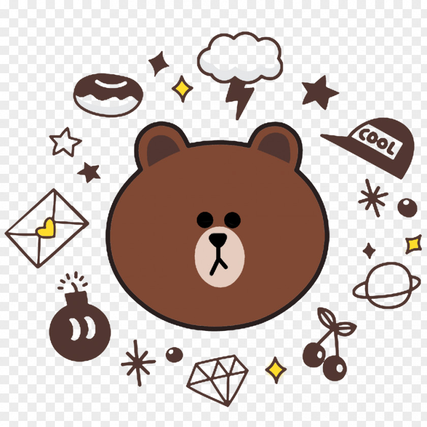 Brown Bear Line Display Resolution Wallpaper PNG