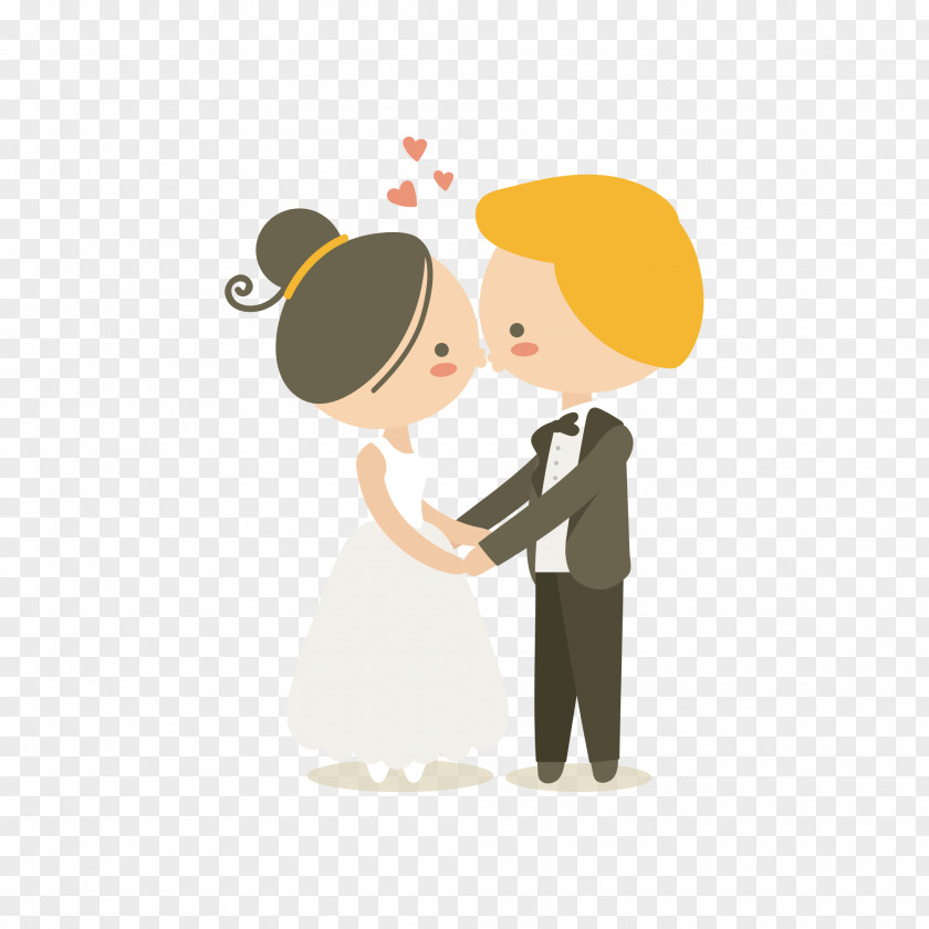 Couple Illustration Wedding Invitation Bridegroom PNG