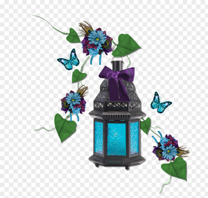 Light Lantern Purple Flower Candle PNG