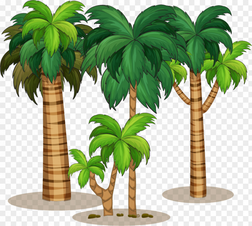 Posters Beach Coconut Tree Vector Material Milk PNG