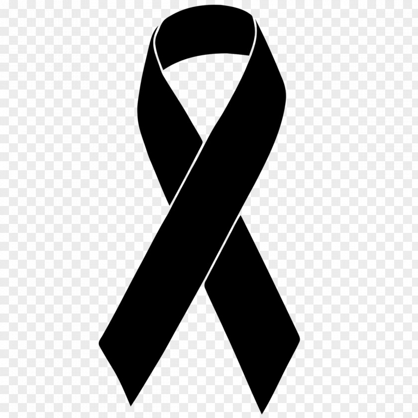 Ribbon Black Awareness Mourning PNG