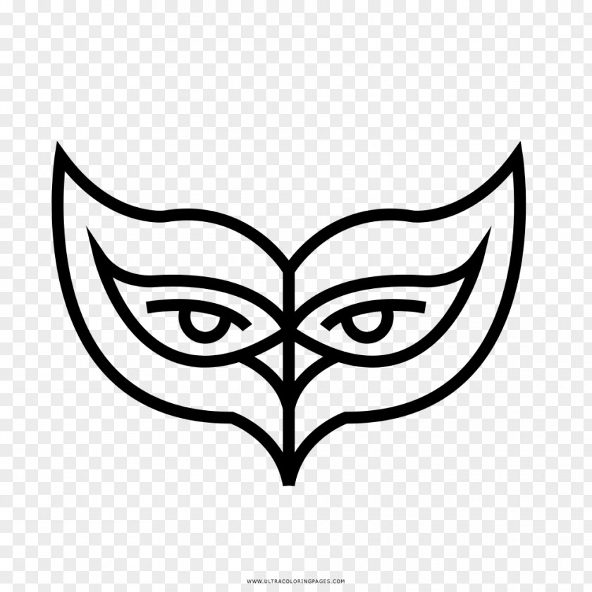Carnival Drawing Mask Black And White PNG
