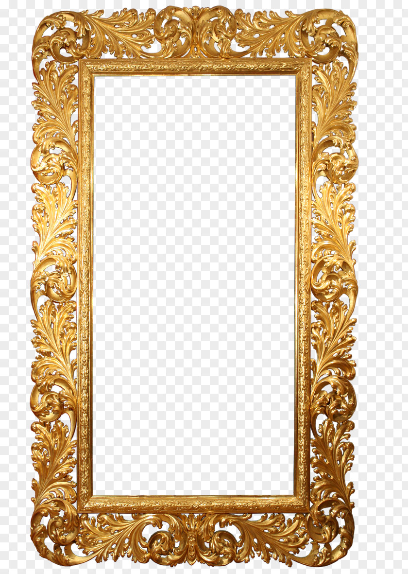 Exquisite Picture Frames Gold Leaf Mirror PNG