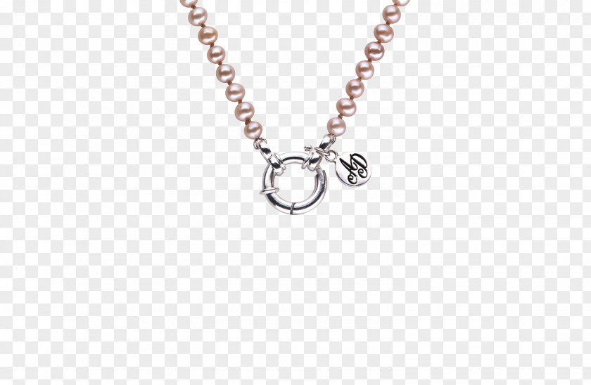 Pearl Necklace Locket Silver Body Jewellery PNG