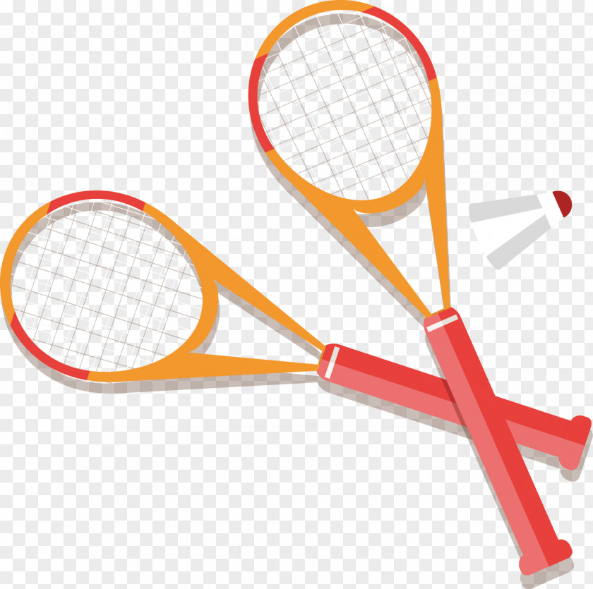 Badminton Racket Vector Elements Strings Sport PNG