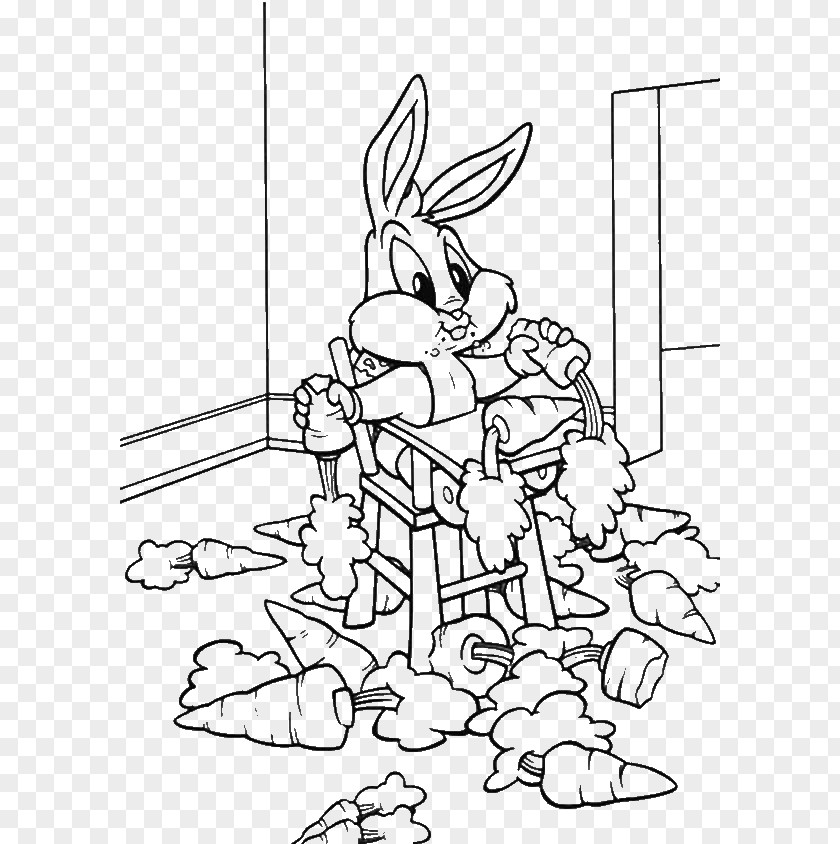 Easter Bunny Coloring Sheets Looney Tunes Bugs Book Marvin The Martian Daffy Duck PNG