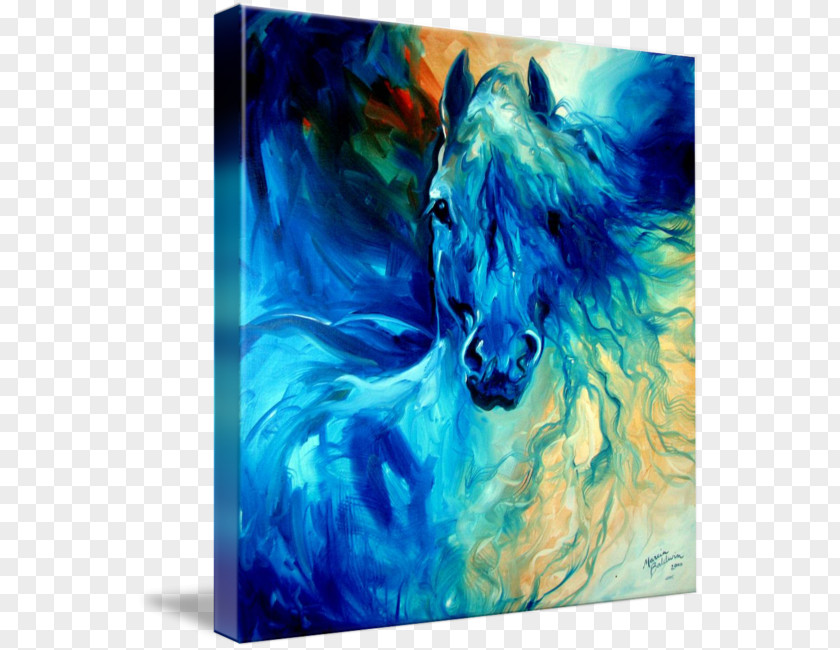 Oil Painting Blue Sky Horses Little Horse PNG