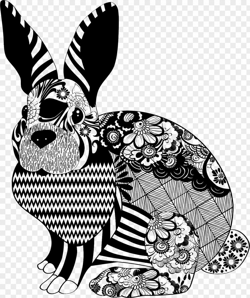 Decorative Line Lionhead Rabbit T-shirt Hare PNG