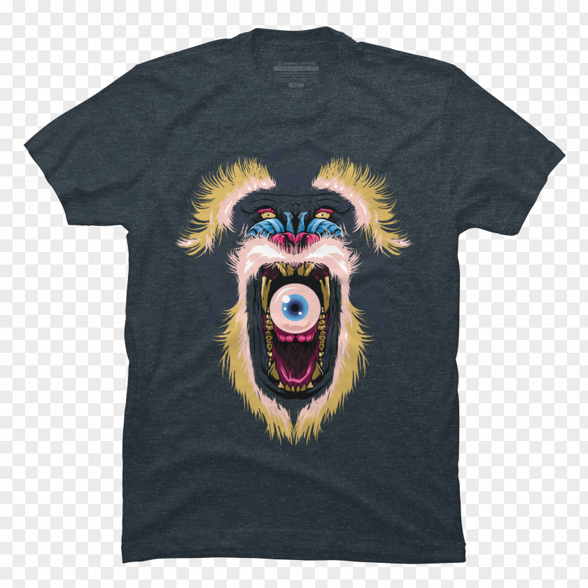 Baboon Printed T-shirt Hoodie Top PNG