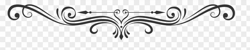 Classic Black And White Floral Pattern Dividing Line PNG