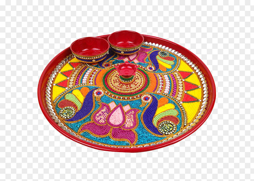 Pooja Thali Puja Diya Rangoli Platter PNG