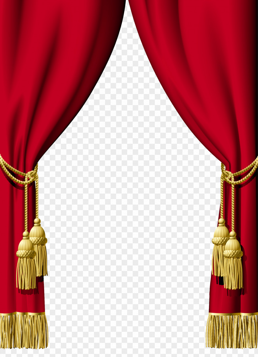 Red Curtain Decoration Clipart Window Clip Art PNG