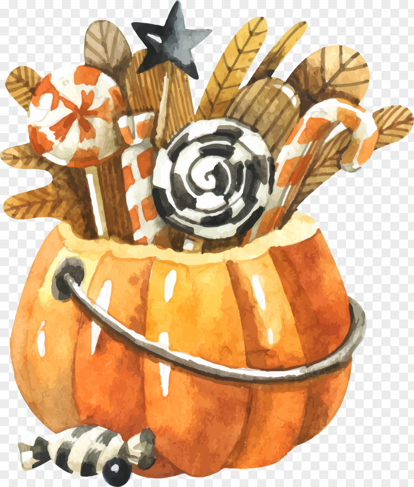Watercolor Pumpkin Basket Muffin White Chocolate Cafe Twix Cupcake PNG
