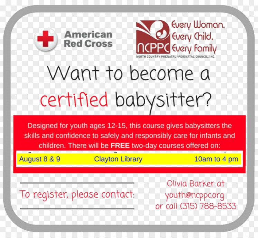 Babysitting American Red Cross Babysitter Training Certification Infant PNG