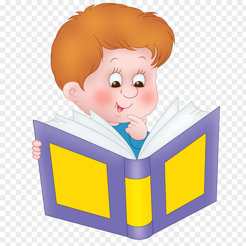 Child Reading Book Drawing PNG