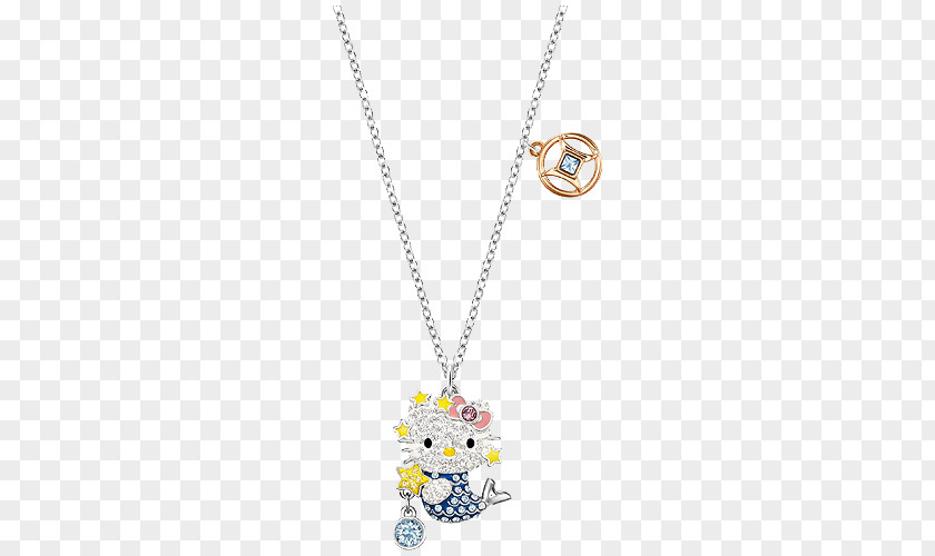 Swarovski Jewellery Women,Mermaid Necklace Hello Kitty AG Girlfriend Love PNG
