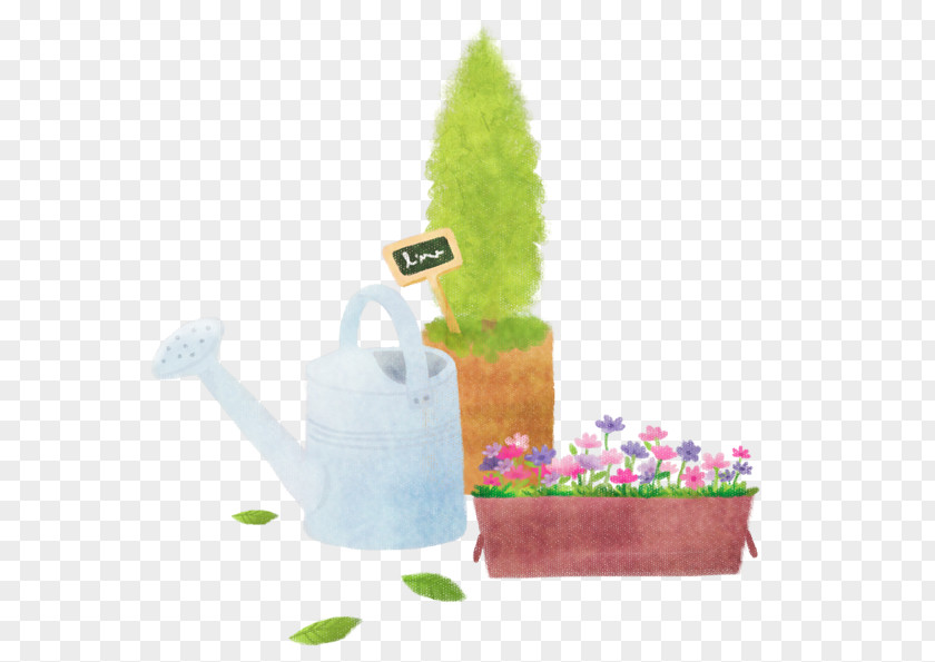 Watering Plant Drawing Flowerpot PNG