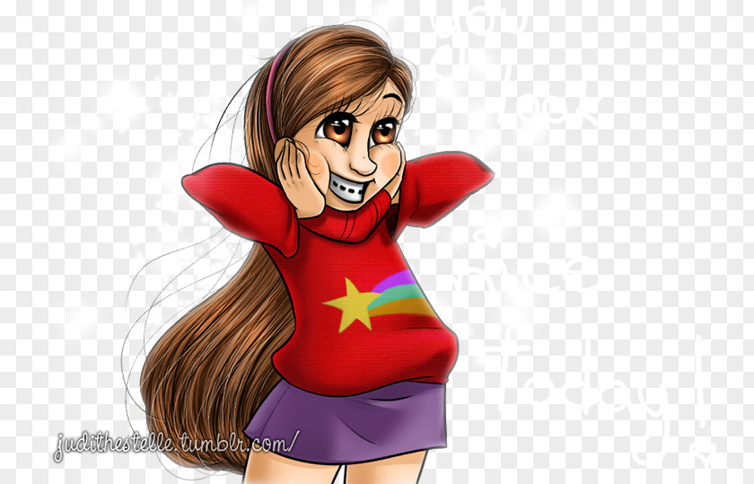 Mabel Pines Shooting Star Thumb Cartoon Superhero Mascot PNG
