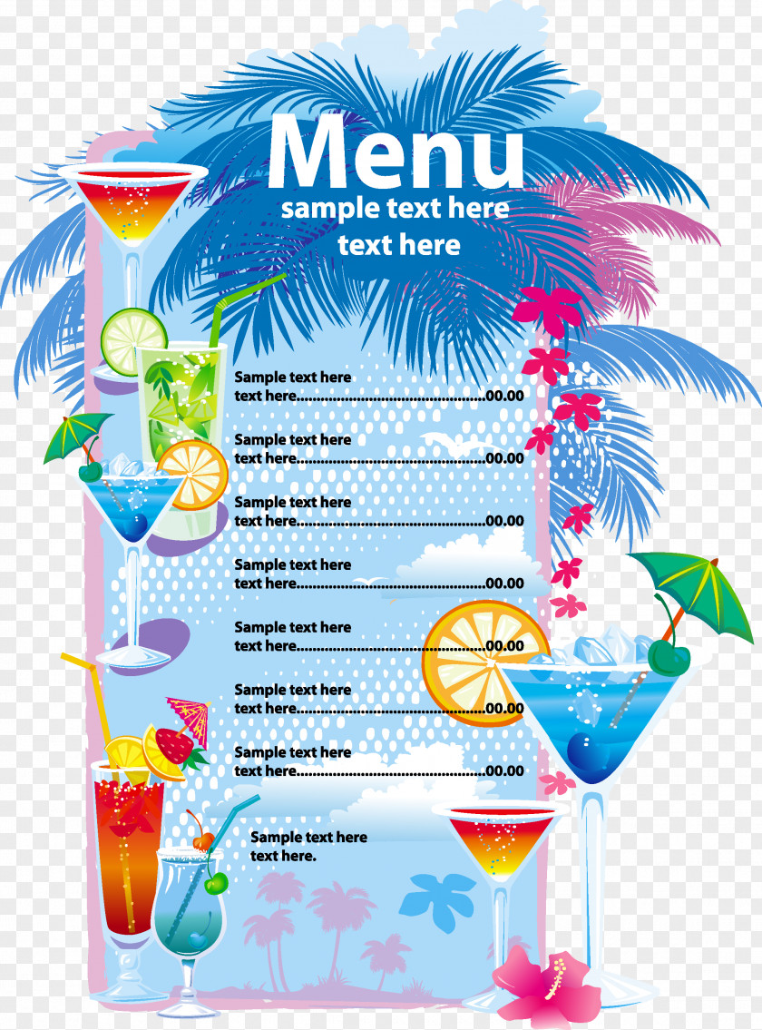 Menu Cocktail Juice Blue Lagoon Drink PNG