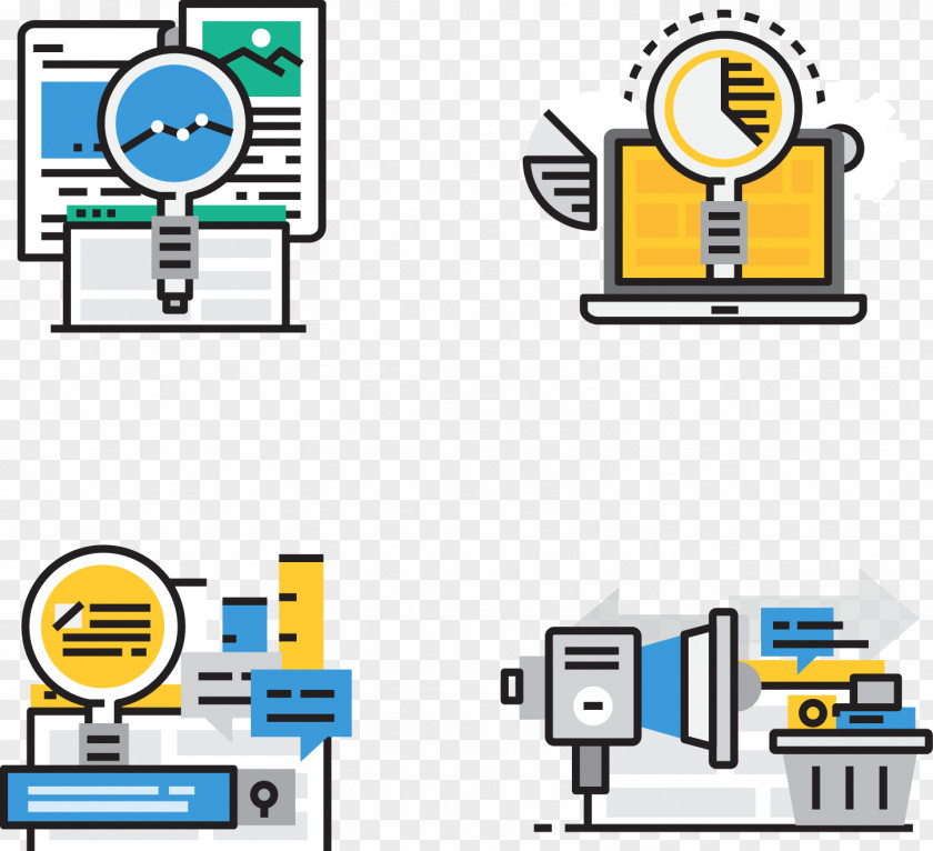 Vector Painted Flat Search Engine Web Design Euclidean Icon PNG