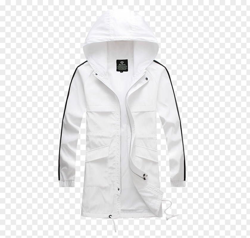 White Hooded Sports Jacket Hoodie PNG