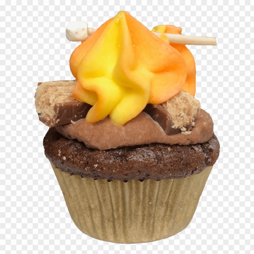 Chocolate Cupcake Frosting & Icing Cream S'more PNG