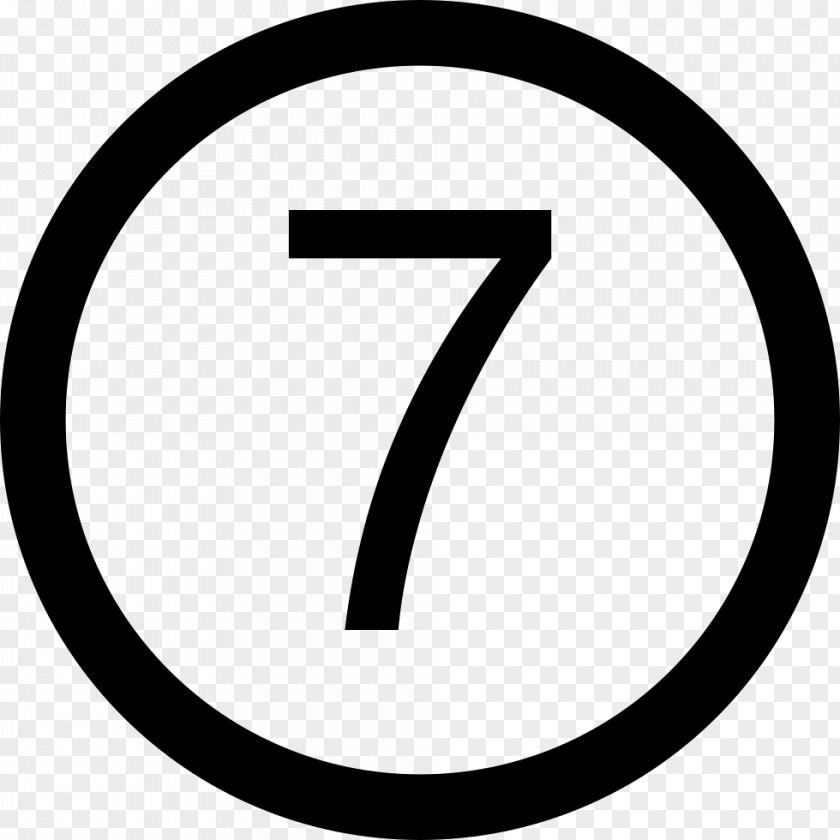 Number Seven Font Awesome Hour PNG