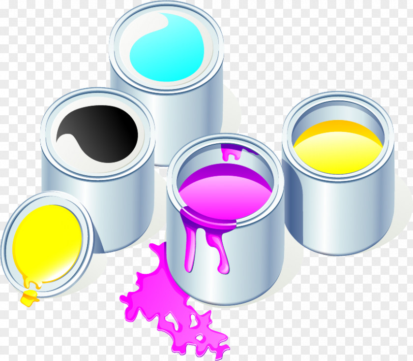 Pictures Of Paint Cans CMYK Color Model Printing Icon Design PNG
