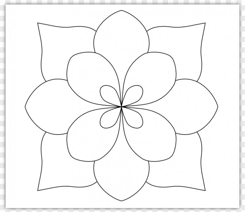 Simple Flower Template Floral Design Monochrome White Pattern PNG