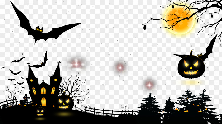 Bat Crazy Halloween Illustration PNG