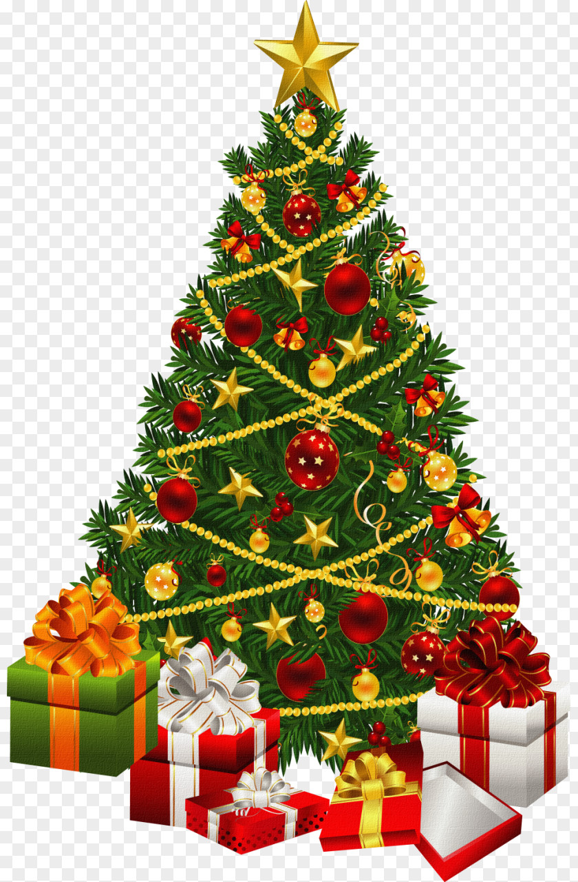 Santa Claus Gift Christmas Tree A Carol PNG