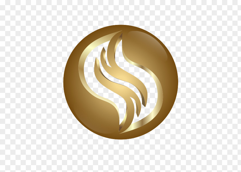Brass Effect Metal Circular Pattern Logo 3D Computer Graphics PNG