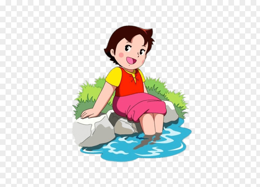Heidi Feet In Water PNG Water, cartoon character clipart PNG