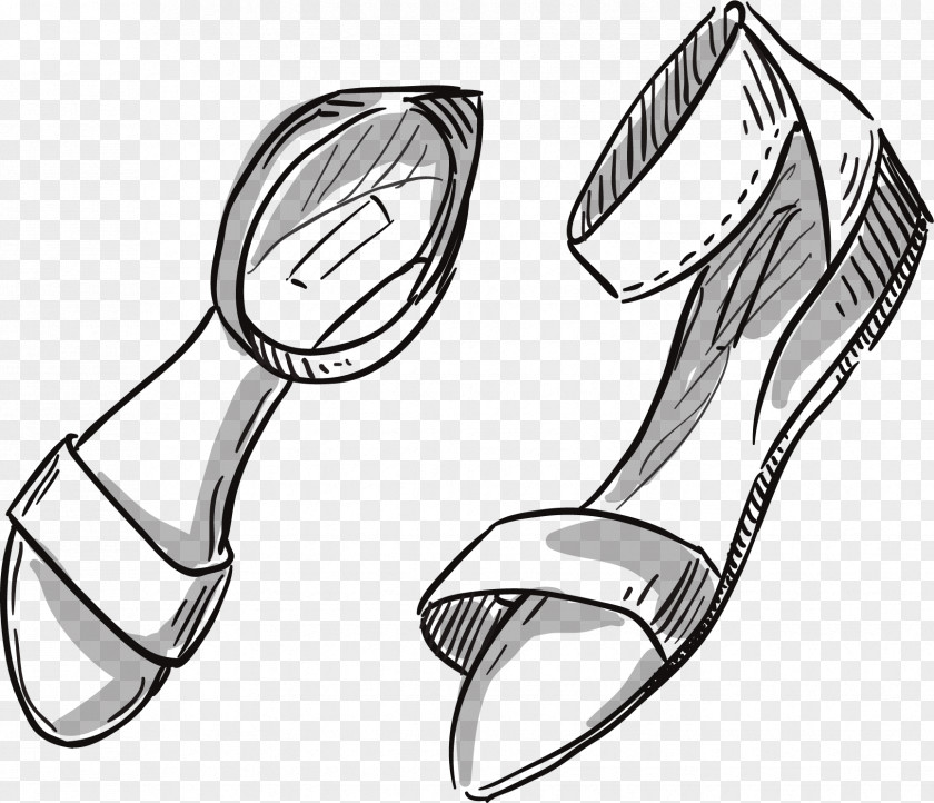 Sketch Sandals Vector Fashion Accessory Clothing Illustration PNG