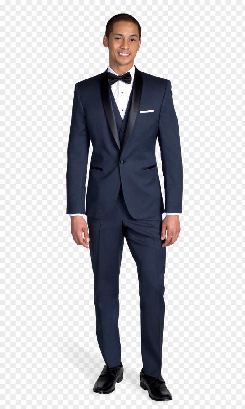 Black Man Tuxedo Lapel Suit Navy Blue PNG