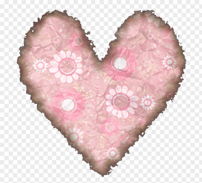 Flower Bed Pink Heart Petal PNG