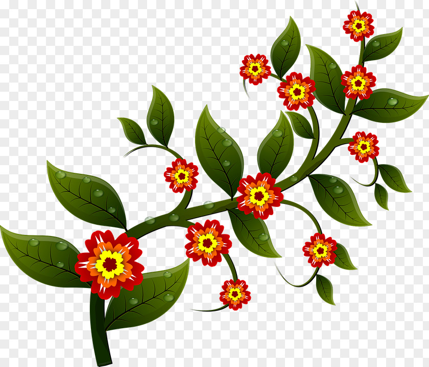 Flower Branch Clip Art PNG