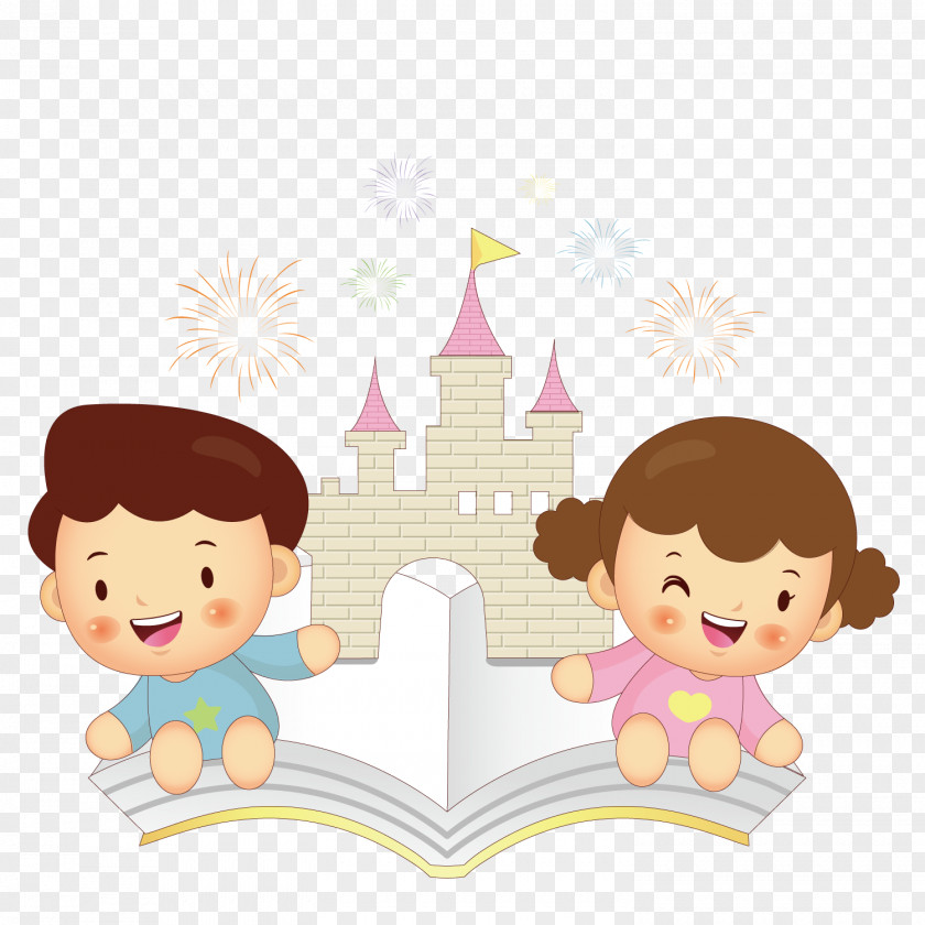 The Child Sitting On Book Clip Art PNG
