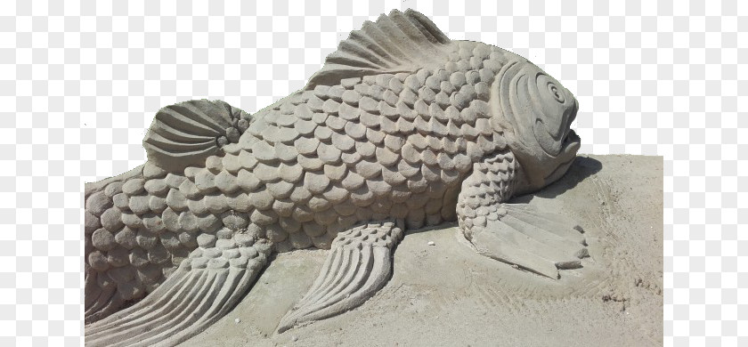 Carp Creative Sand Sculpture Art And Play Statue PNG