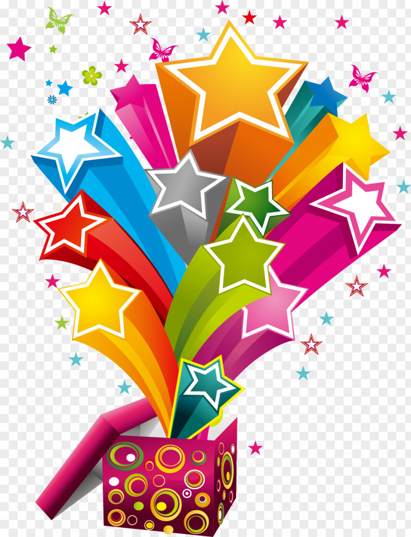 Radiation Festive Colored Stars Euclidean Vector Shutterstock PNG