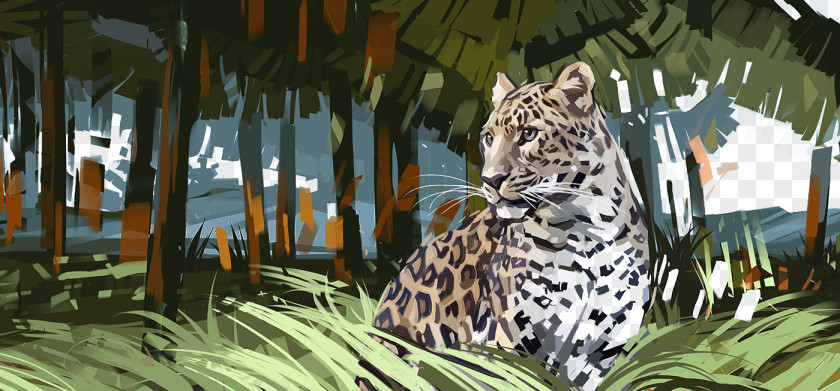 Banana Forest And Leopard Background Siberian Tiger PNG