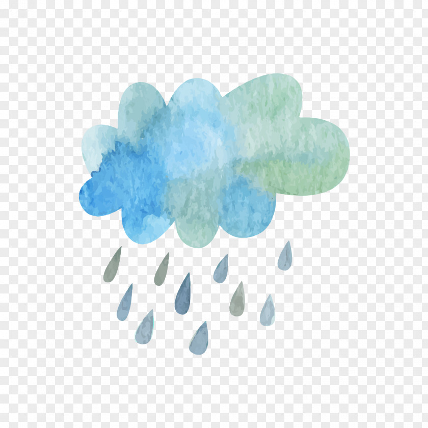 Blue Clouds And Raindrops Cloud Rain PNG