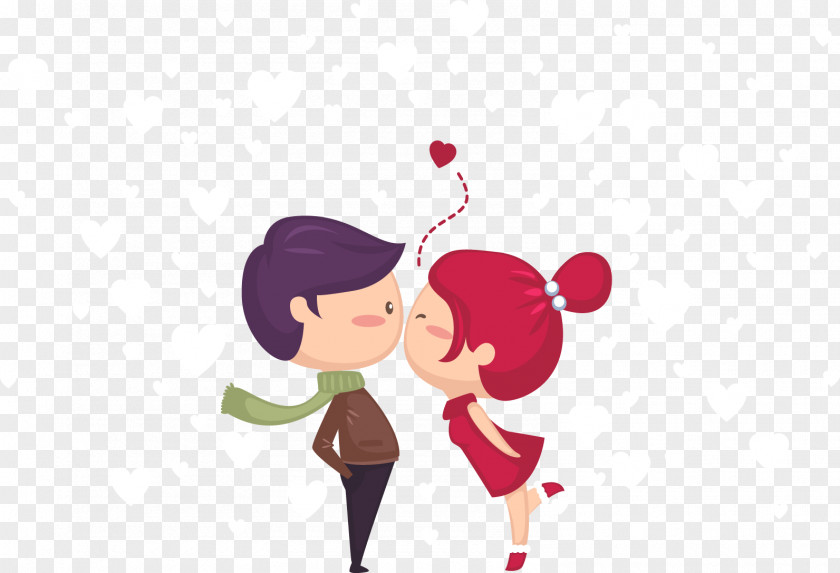 Cute Young Lovers Kissing Kiss Drawing Love PNG